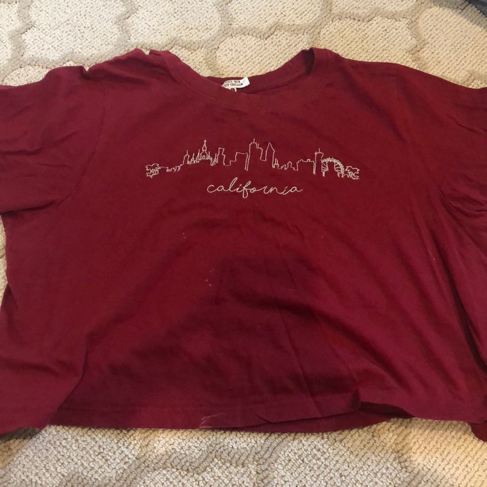 Red cropped Cali t shirt